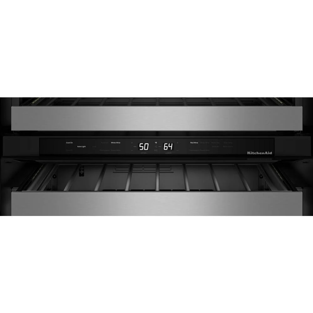 Kitchenaid KUWL324SSB 24" Undercounter Wine Cellar with Full-Extension Metal-Front Racks - Image 4