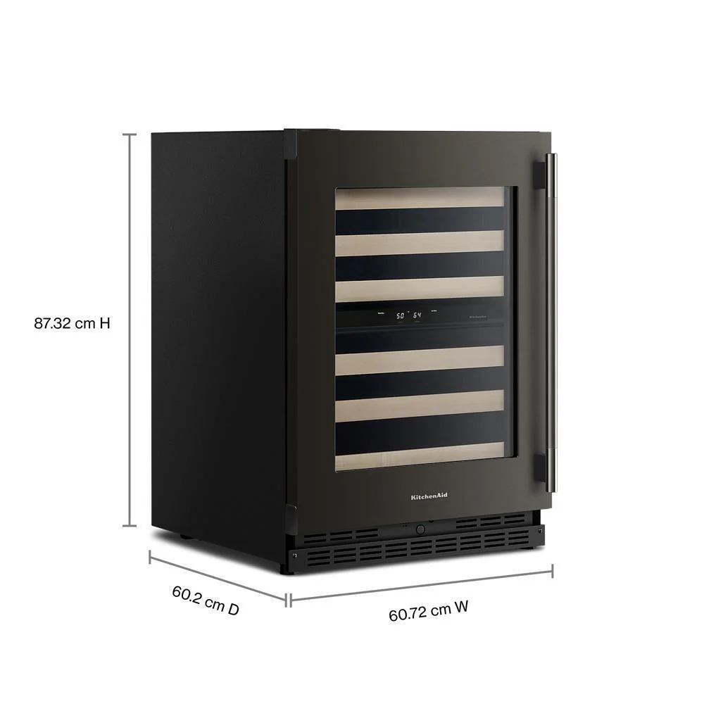 Kitchenaid KUWL524SBE 24" Undercounter Wine Cellar with Full-Extension Wood-Front Racks - Image 2