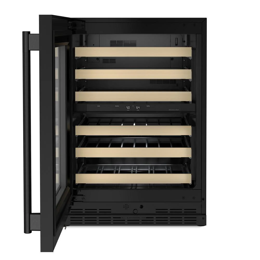 Kitchenaid KUWL524SBE 24" Undercounter Wine Cellar with Full-Extension Wood-Front Racks - Image 7