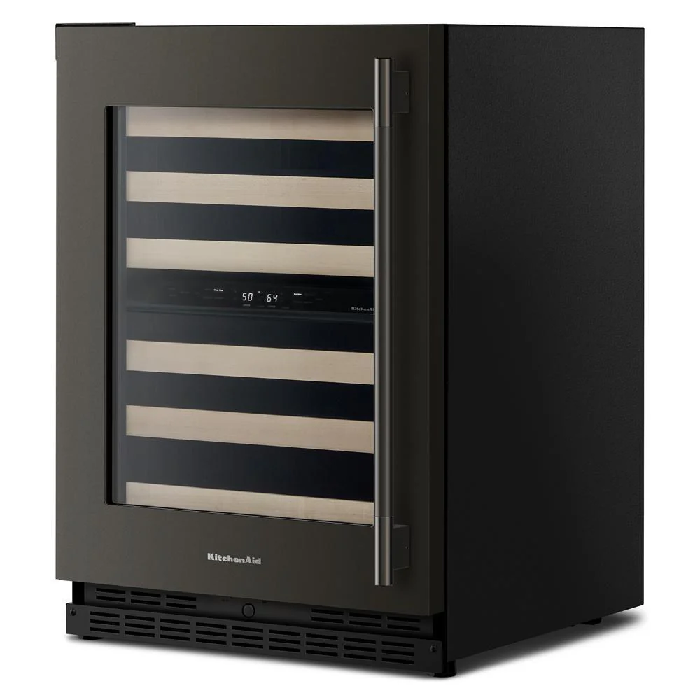Kitchenaid KUWL524SBE 24" Undercounter Wine Cellar with Full-Extension Wood-Front Racks - Image 8