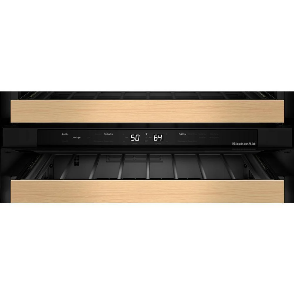 Kitchenaid KUWL524SPS 24" Undercounter Wine Cellar with Full-Extension Wood-Front Racks - Image 5