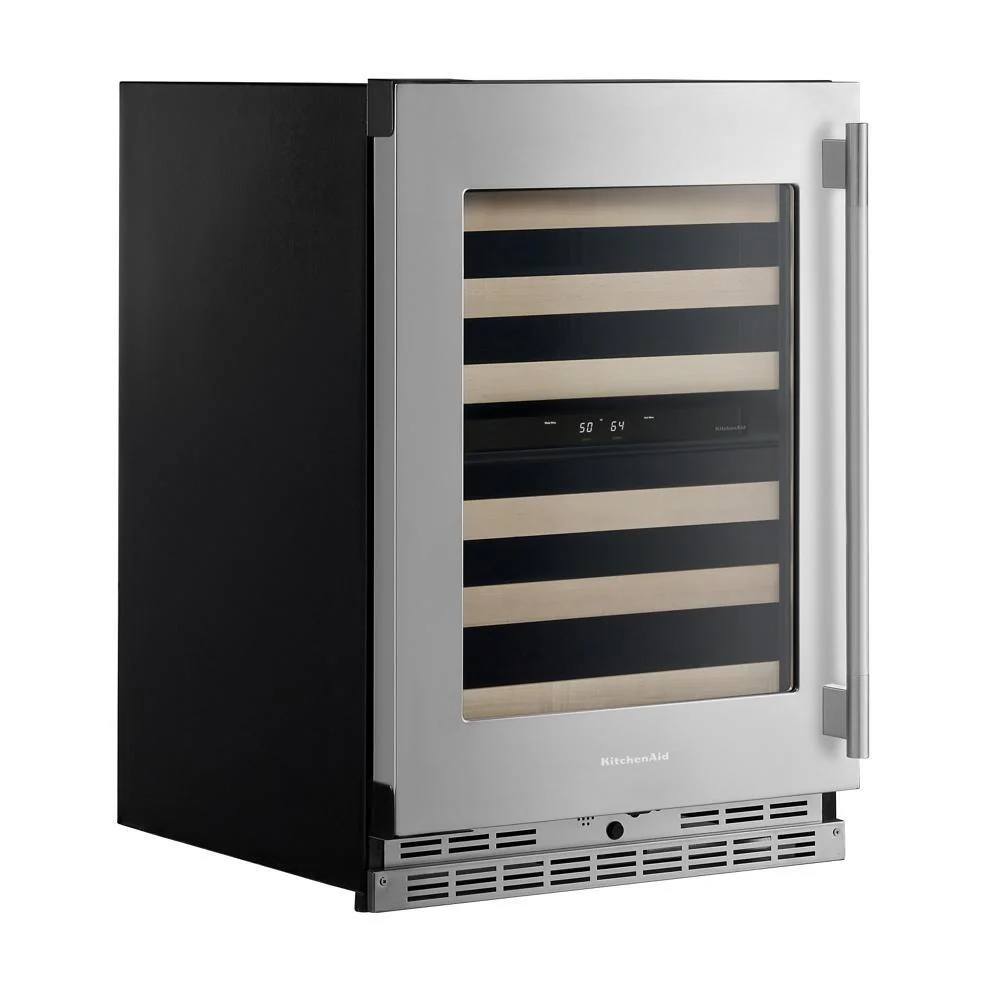 Kitchenaid KUWL524SPS 24" Undercounter Wine Cellar with Full-Extension Wood-Front Racks - Image 7