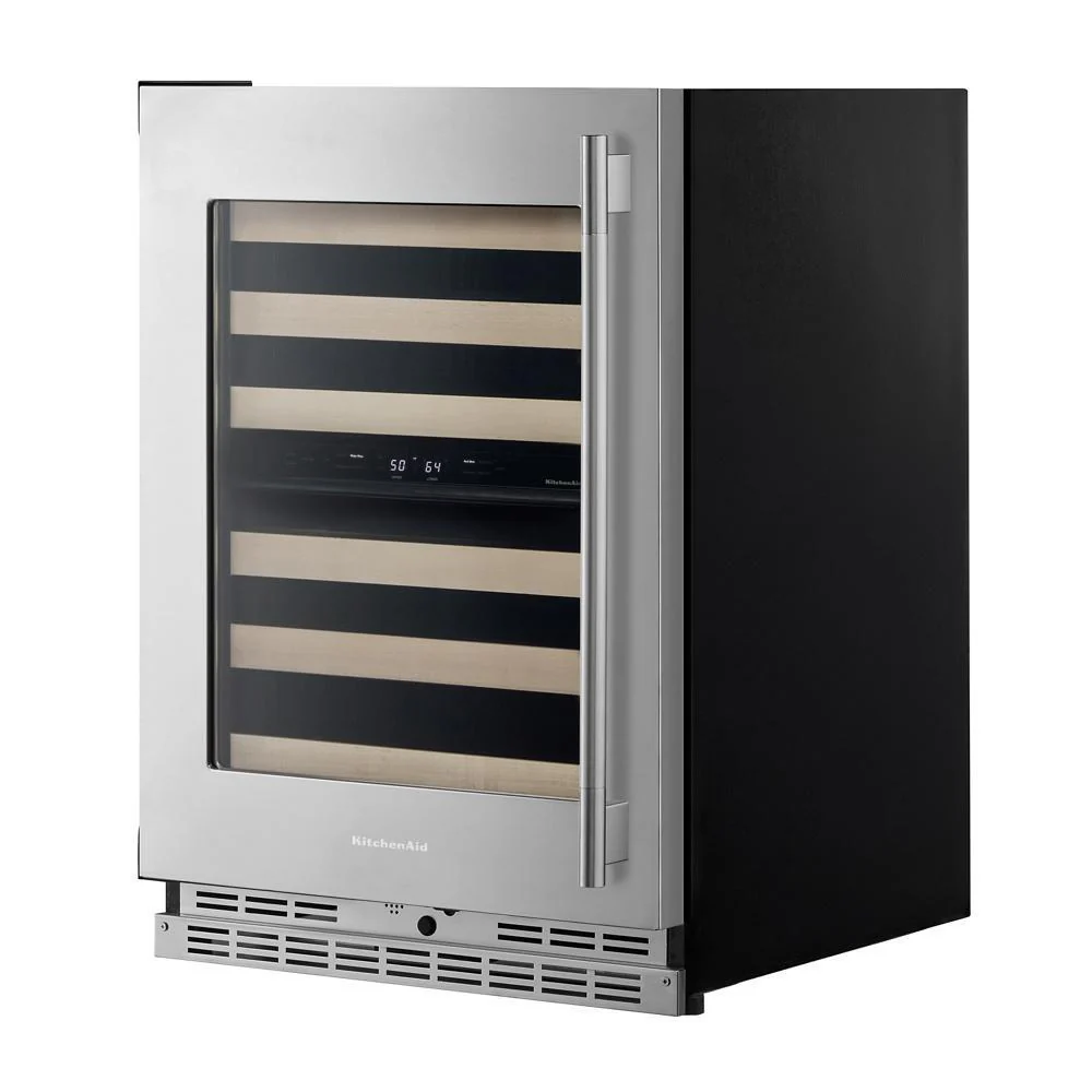 Kitchenaid KUWL524SPS 24" Undercounter Wine Cellar with Full-Extension Wood-Front Racks - Image 8