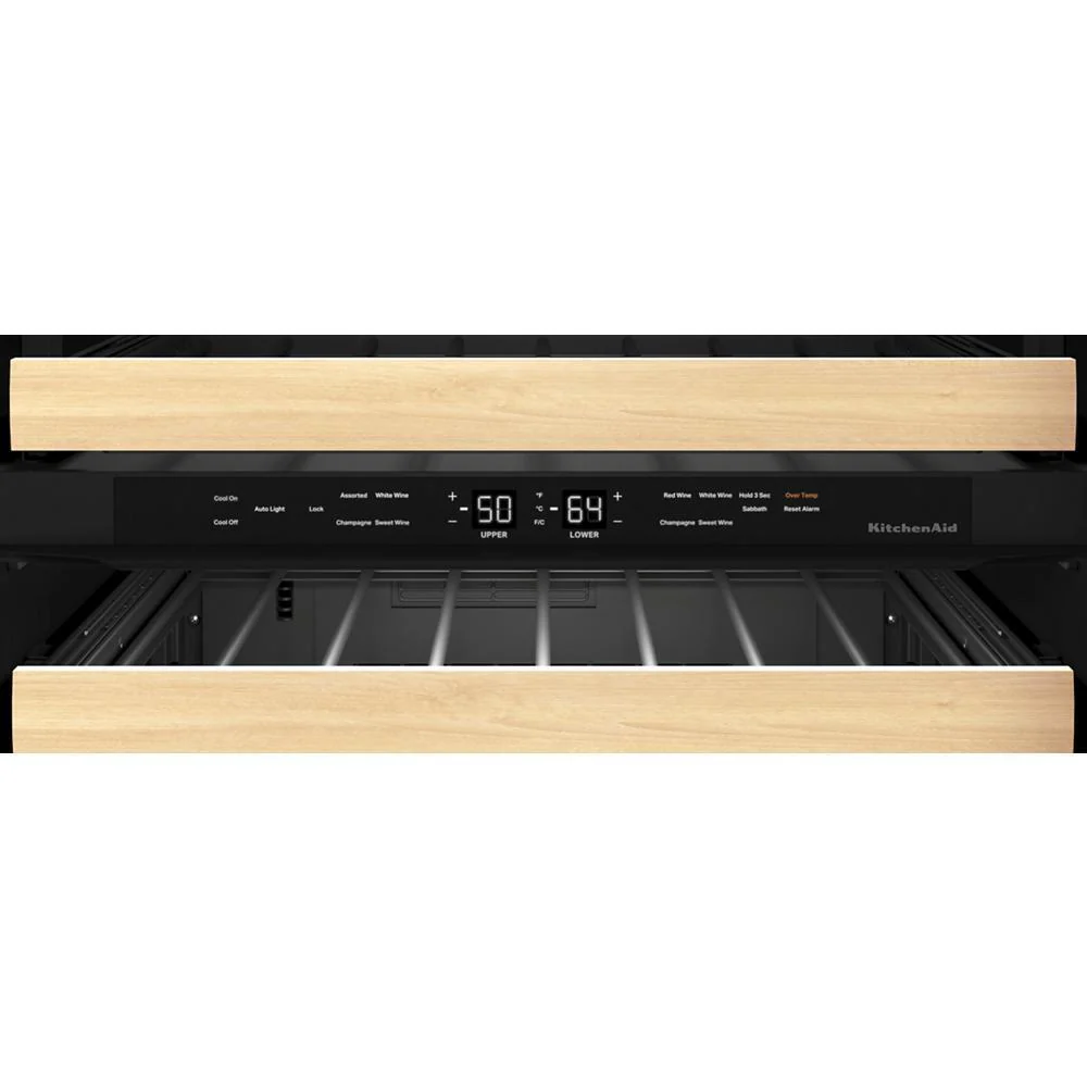 Kitchenaid KUWR214KPA 24" Panel-Ready Undercounter Wine Cellar with Wood-Front Racks - Image 5