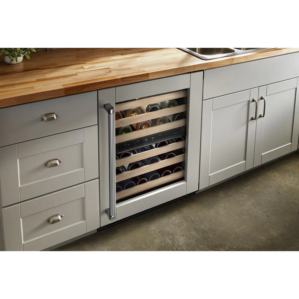 Kitchenaid KUWR214KPA 24" Panel-Ready Undercounter Wine Cellar with Wood-Front Racks - Image 9