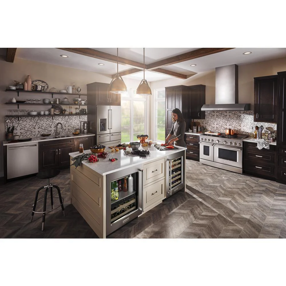 Kitchenaid KUWR214KSB 24" Undercounter Wine Cellar with Glass Door and Wood-Front Racks - Image 11