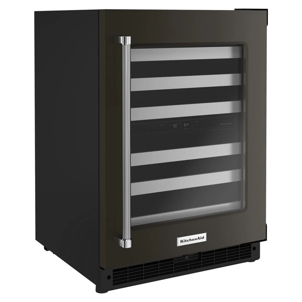 Kitchenaid KUWR314KBS 24" Undercounter Wine Cellar with Glass Door and Metal-Front Racks - Image 2