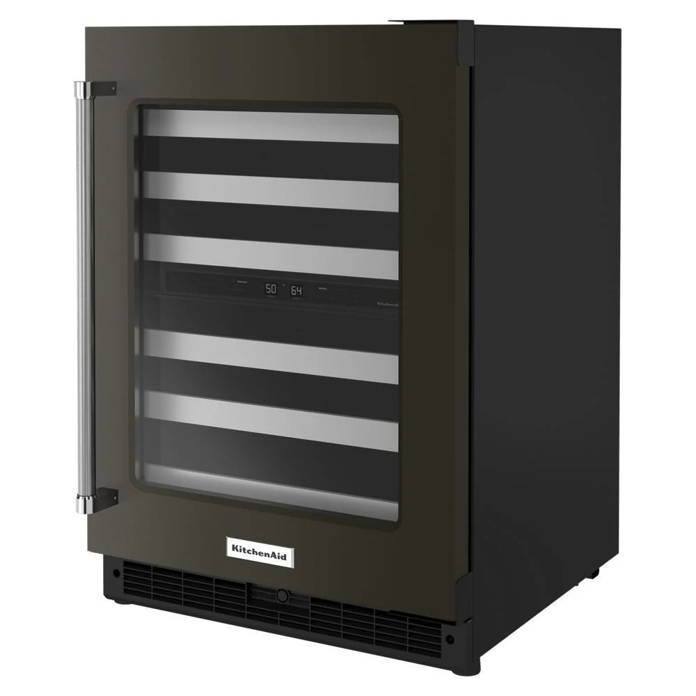 Kitchenaid KUWR314KBS 24" Undercounter Wine Cellar with Glass Door and Metal-Front Racks - Image 3