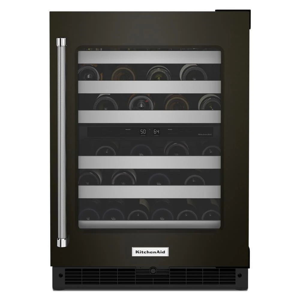 Kitchenaid KUWR314KBS 24" Undercounter Wine Cellar with Glass Door and Metal-Front Racks - Image 4
