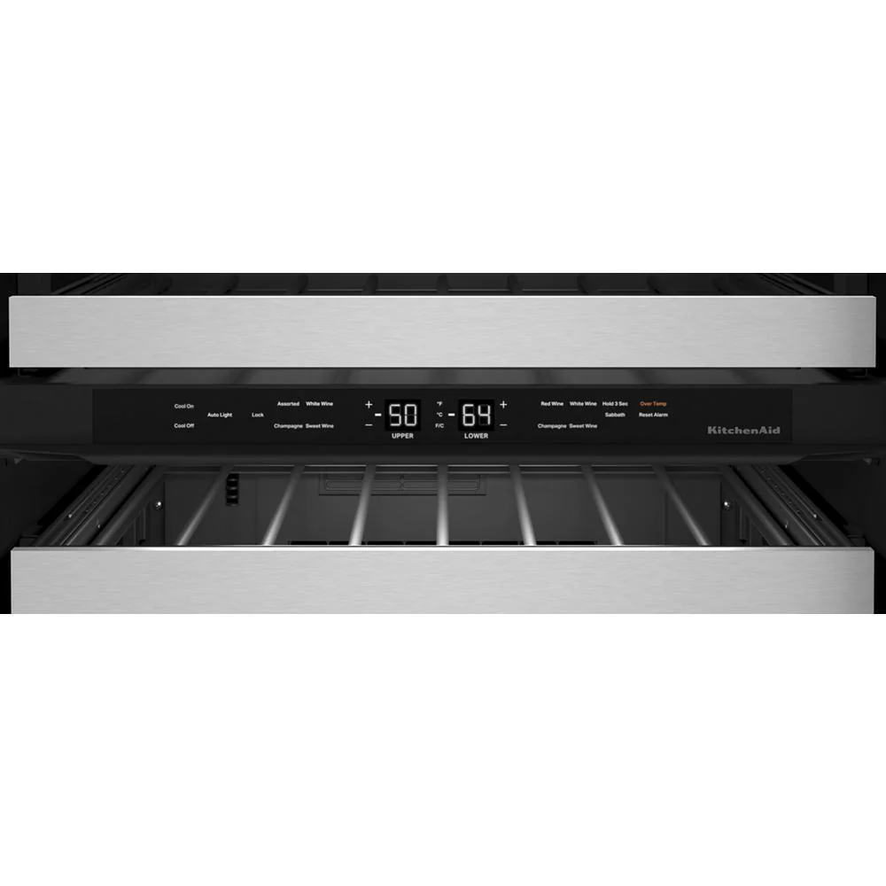 Kitchenaid KUWR314KBS 24" Undercounter Wine Cellar with Glass Door and Metal-Front Racks - Image 5