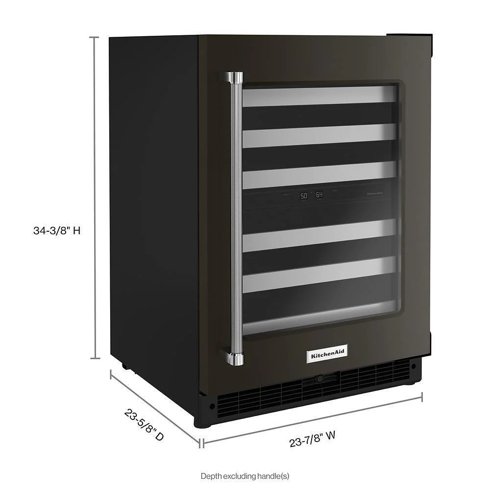 Kitchenaid KUWR314KBS 24" Undercounter Wine Cellar with Glass Door and Metal-Front Racks - Image 6