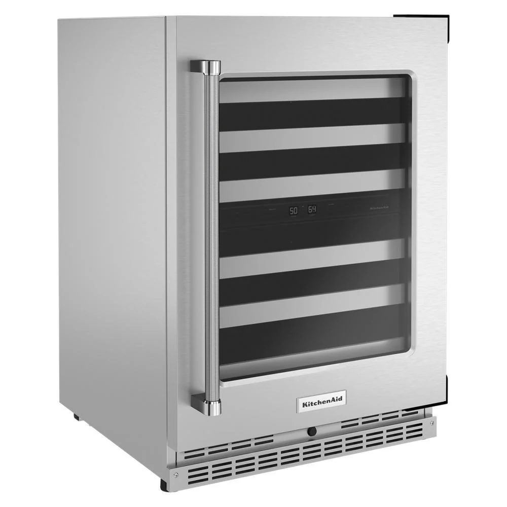 Kitchenaid KUWR314KSS 24" Undercounter Wine Cellar with Glass Door and Metal-Front Racks - Image 2
