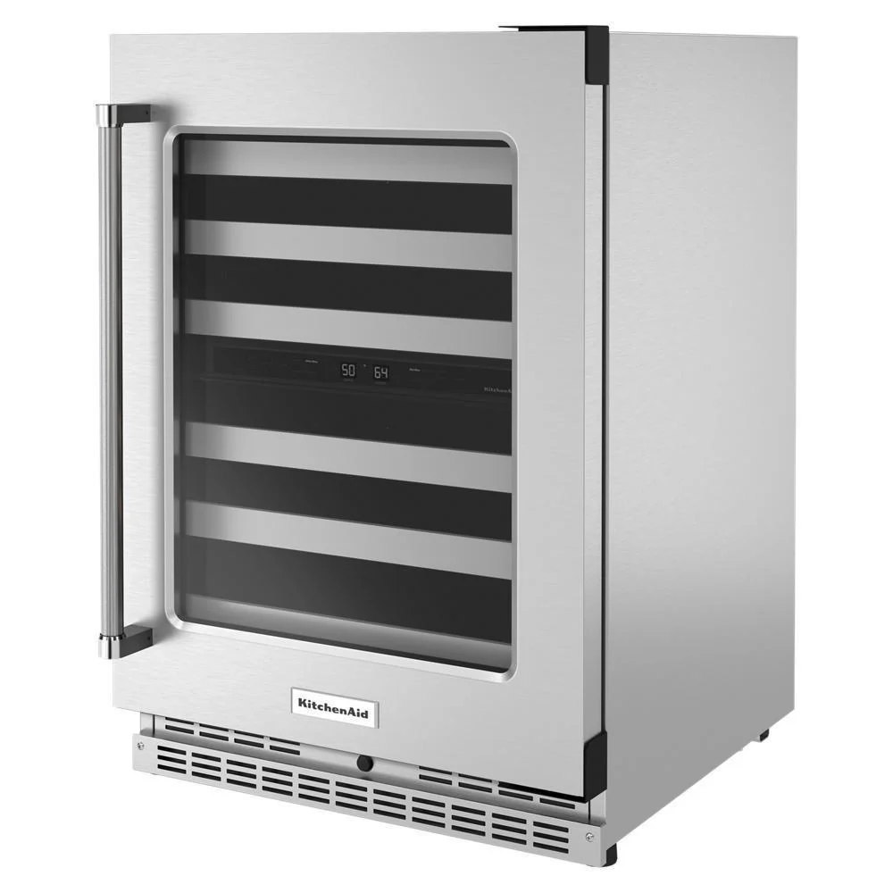 Kitchenaid KUWR314KSS 24" Undercounter Wine Cellar with Glass Door and Metal-Front Racks - Image 3