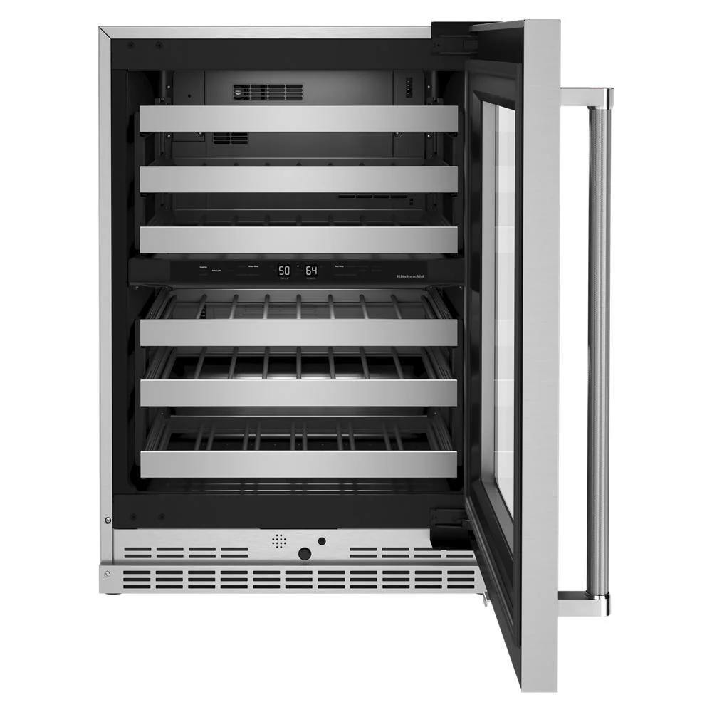 Kitchenaid KUWR314KSS 24" Undercounter Wine Cellar with Glass Door and Metal-Front Racks - Image 7