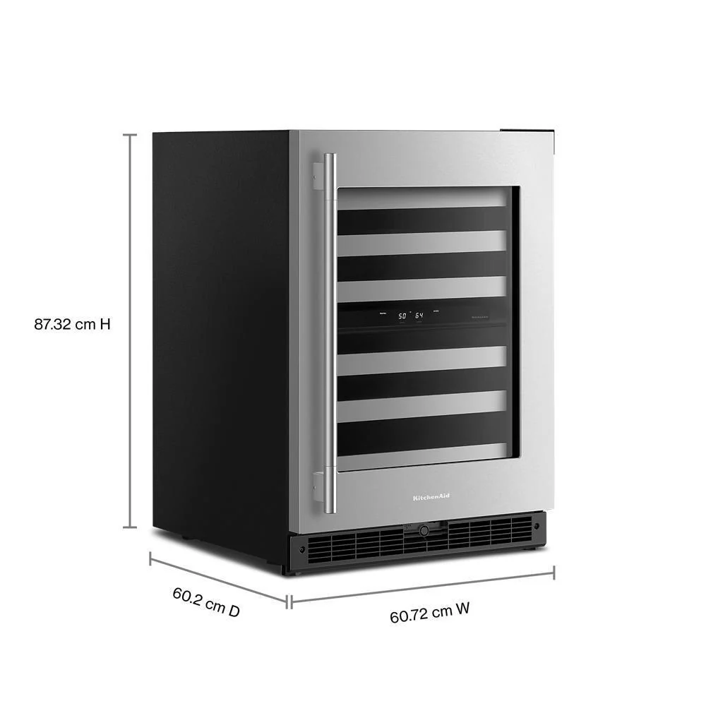 Kitchenaid KUWR324SSB 24" Undercounter Wine Cellar with Full-Extension Metal-Front Racks - Image 4