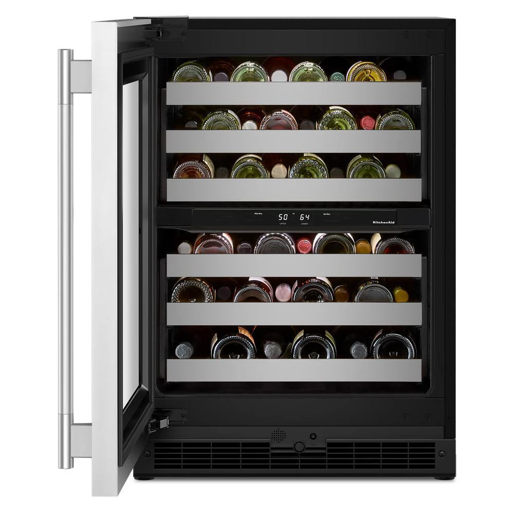 Kitchenaid KUWR324SSB 24" Undercounter Wine Cellar with Full-Extension Metal-Front Racks - Image 7