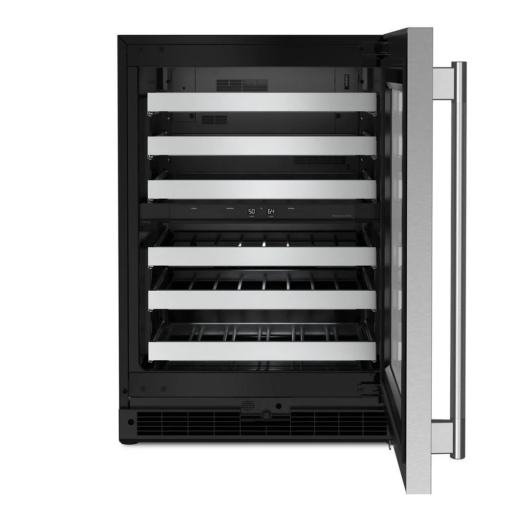 Kitchenaid KUWR324SSB 24" Undercounter Wine Cellar with Full-Extension Metal-Front Racks - Image 8