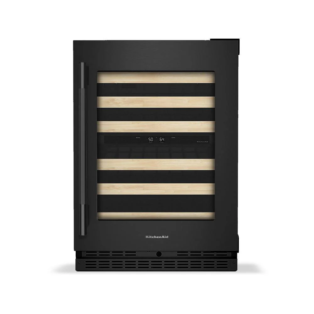 Kitchenaid KUWR524SBE 24" Undercounter Wine Cellar with Full-Extension Wood-Front Racks