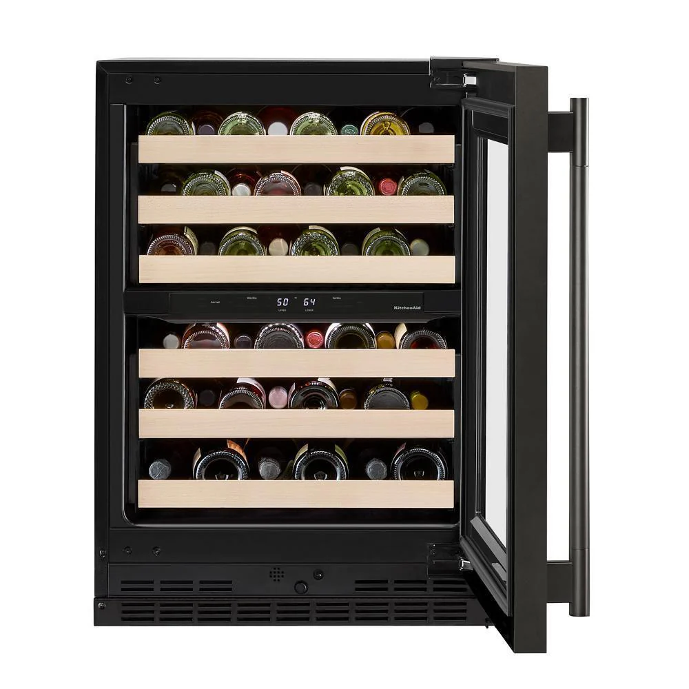 Kitchenaid KUWR524SBE 24" Undercounter Wine Cellar with Full-Extension Wood-Front Racks - Image 6