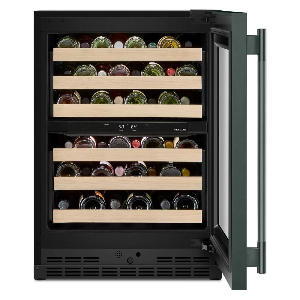 Kitchenaid KUWR524SJP 24" Undercounter Wine Cellar with Full-Extension Wood-Front Racks - Image 4
