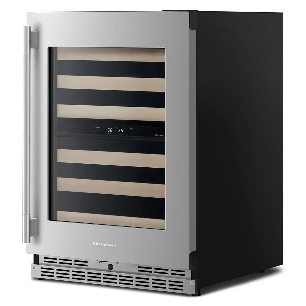 Kitchenaid KUWR524SPS 24" Undercounter Wine Cellar with Full-Extension Wood-Front Racks - Image 6
