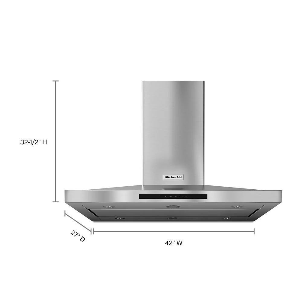 Kitchenaid KVIB602DSS 42'' Island-Mount, 3-Speed Canopy Hood - Image 2