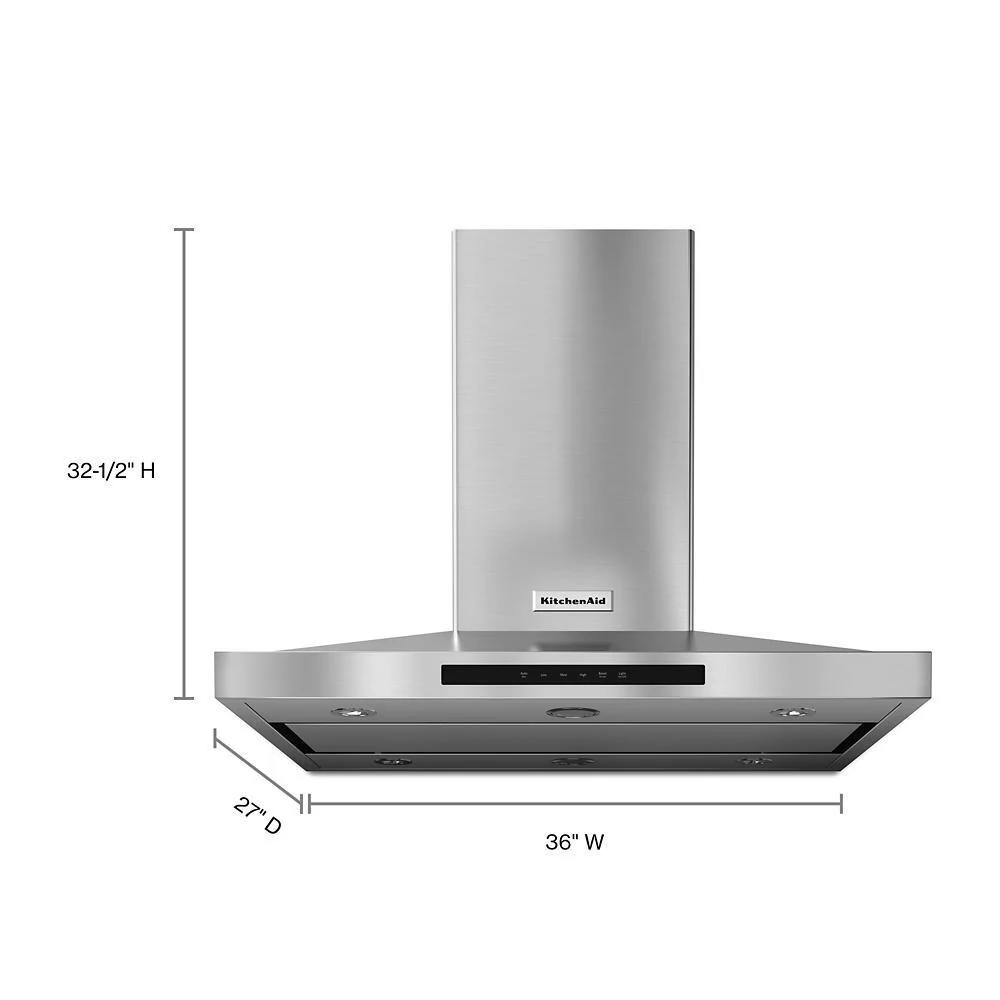 Kitchenaid KVIB606DSS 36" Island-Mount, 3-Speed Canopy Hood - Image 2
