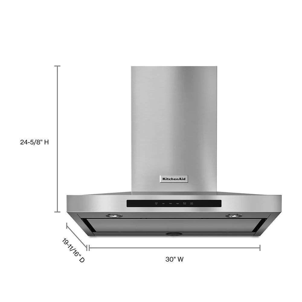 Kitchenaid KVWB600DSS 30" Wall-Mount, 3-Speed Canopy Hood - Image 2