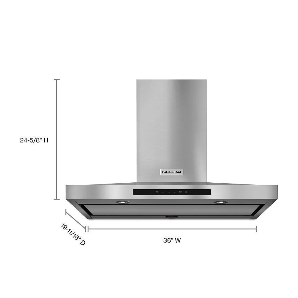 Kitchenaid KVWB606DSS 36" Wall-Mount, 3-Speed Canopy Hood - Image 2