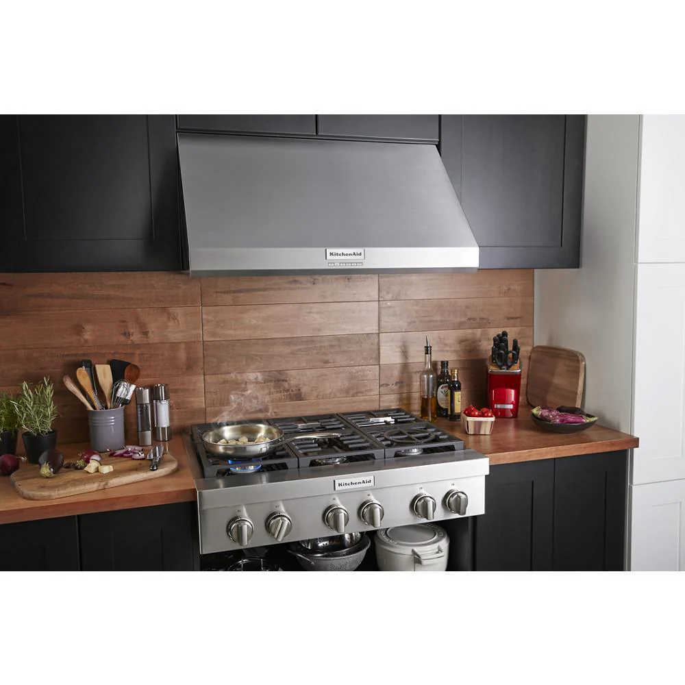 Kitchenaid KVWC906KSS 36" 585 or 1170 CFM Motor Class Commercial-Style Wall-Mount Canopy Range Hood - Image 10