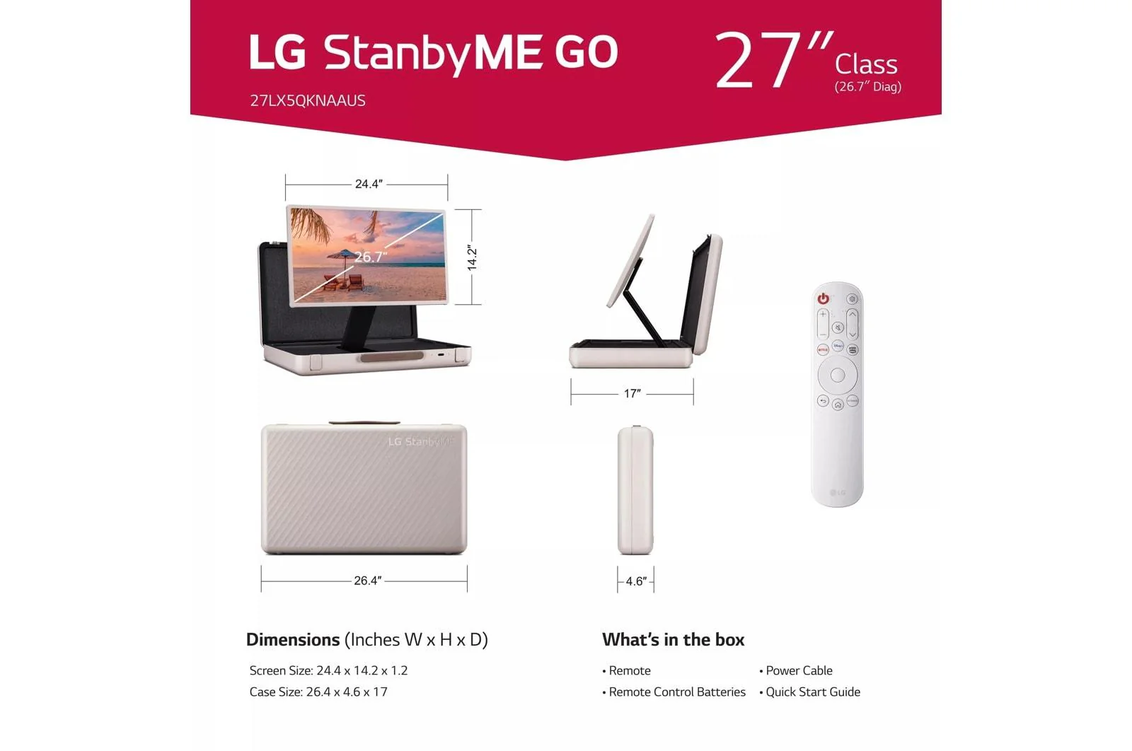27LX5QKNA LG StanbyME Go 27 Inch Briefcase Design Touch Screen - Image 12