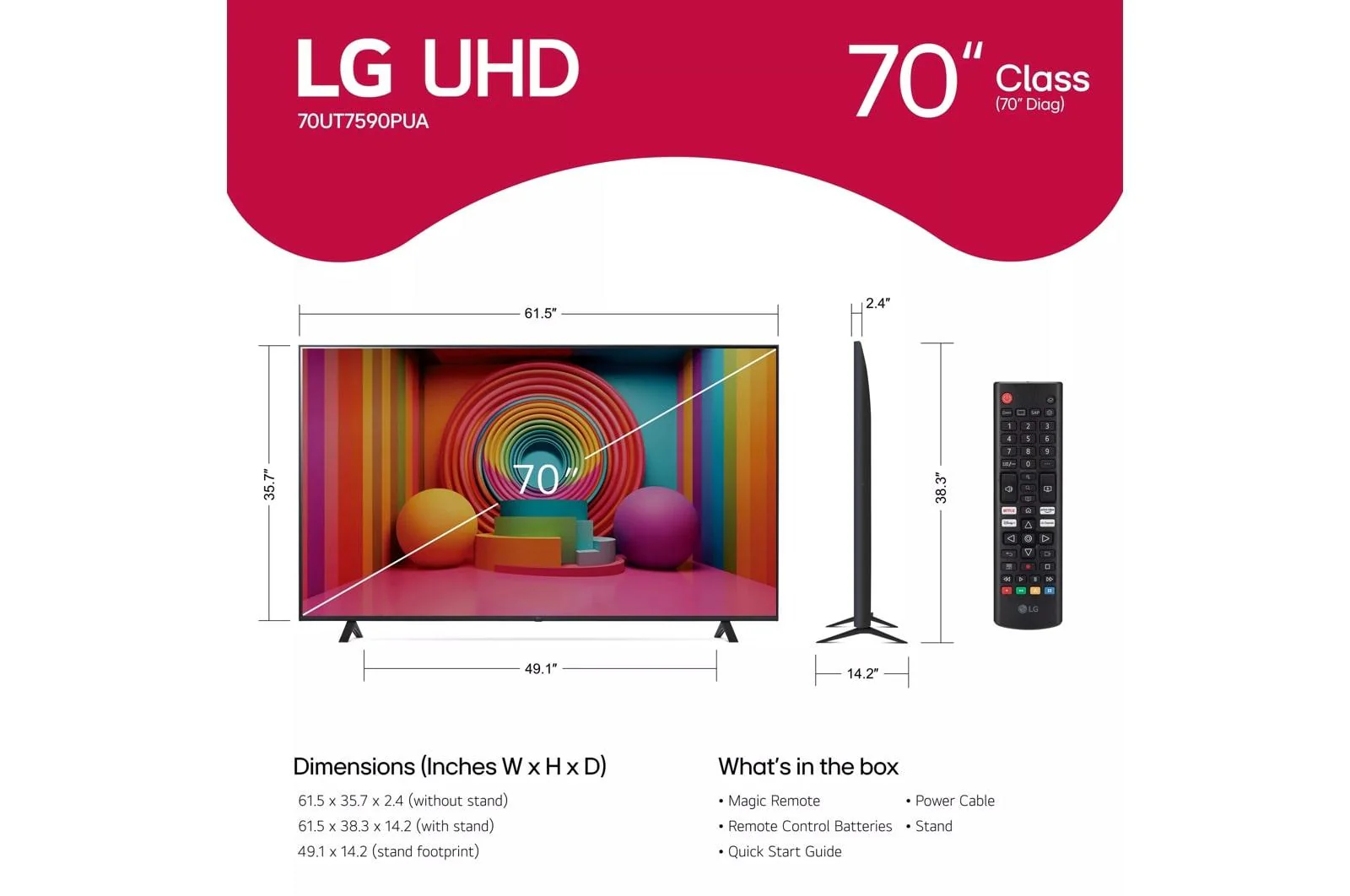 43UT7590PUA LG 43 Inch Class UHD Series 4K UHD TV with webOS 24 - Image 5