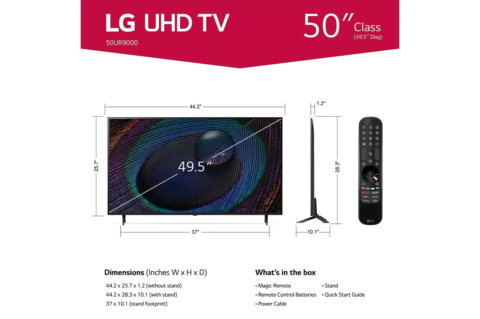50UR9000PUA LG 50 Inch Class UR9000 series LED 4K UHD Smart webOS 23 w/ ThinQ AI TV - Image 7