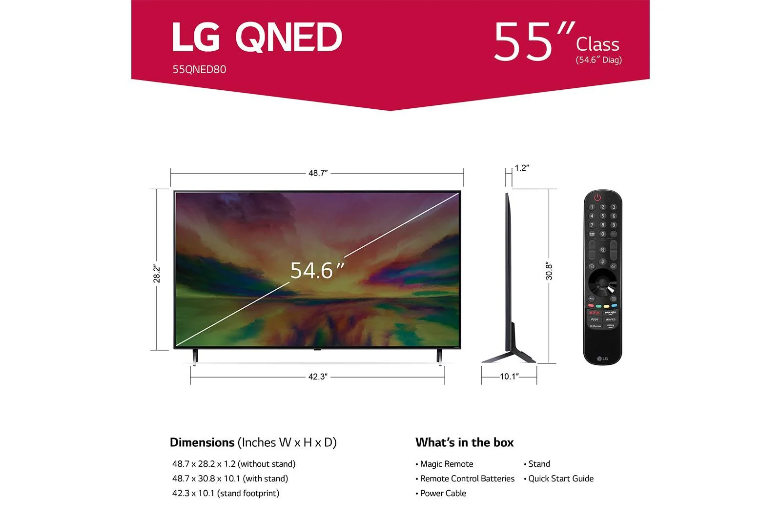 55QNED80URA LG 55 Inch Class QNED80 URA Series 4K UHD Smart webOS 23 w/ThinQ AI TV 55QNED80URA - Image 7