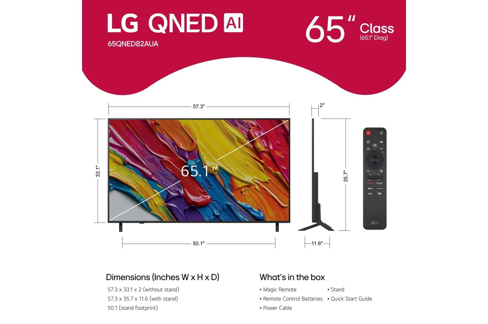 Lg 65QNED82AUA 65 Inch Class LG QNED AI QNED82A 4K Smart TV 2025 - Image 13