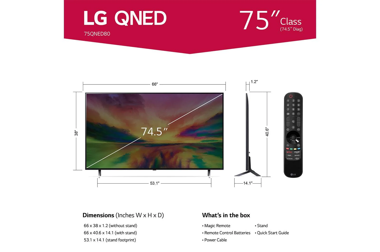 Lg 75QNED80URA 75 Inch Class TV LG URA Series QNED80 4K UHD TV - Image 7