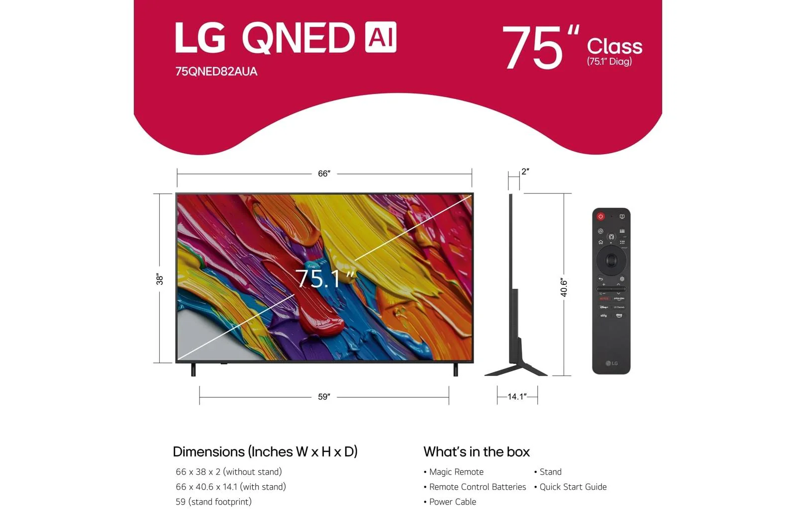 Lg 75QNED82AUA 75 Inch Class LG QNED AI QNED82A 4K Smart TV 2025 - Image 12