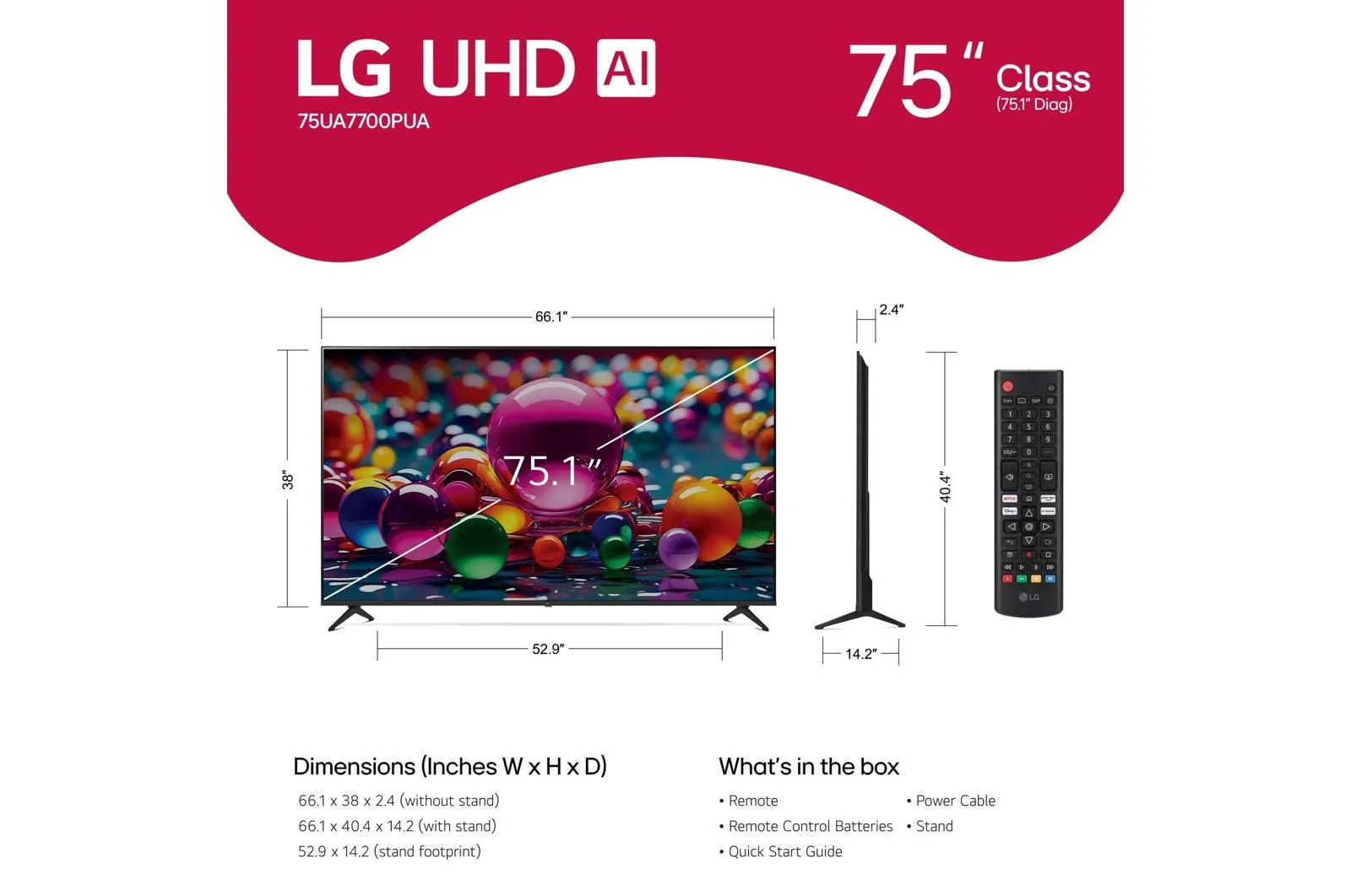 Lg 75UA7700PUA 75 Inch Class LG UHD AI UA77 4K Smart TV 2025 - Image 12