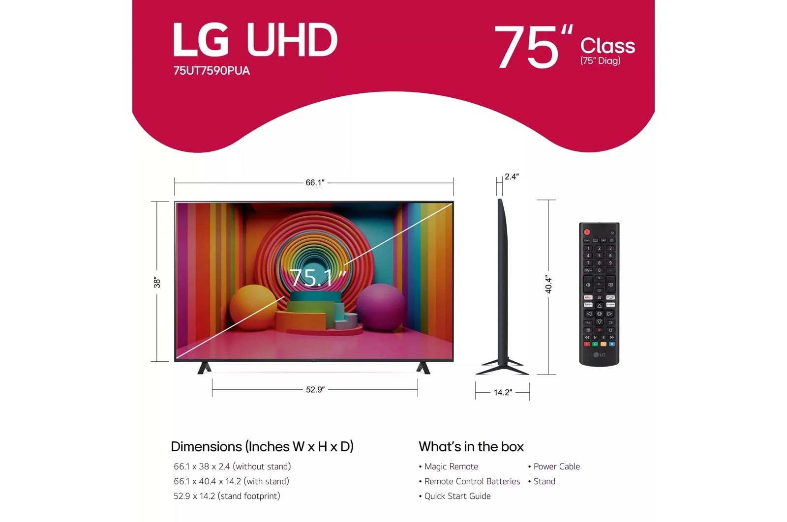 75UT7590PUA LG 75 Inch Class UHD Series 4K UHD TV with webOS 24 - Image 5