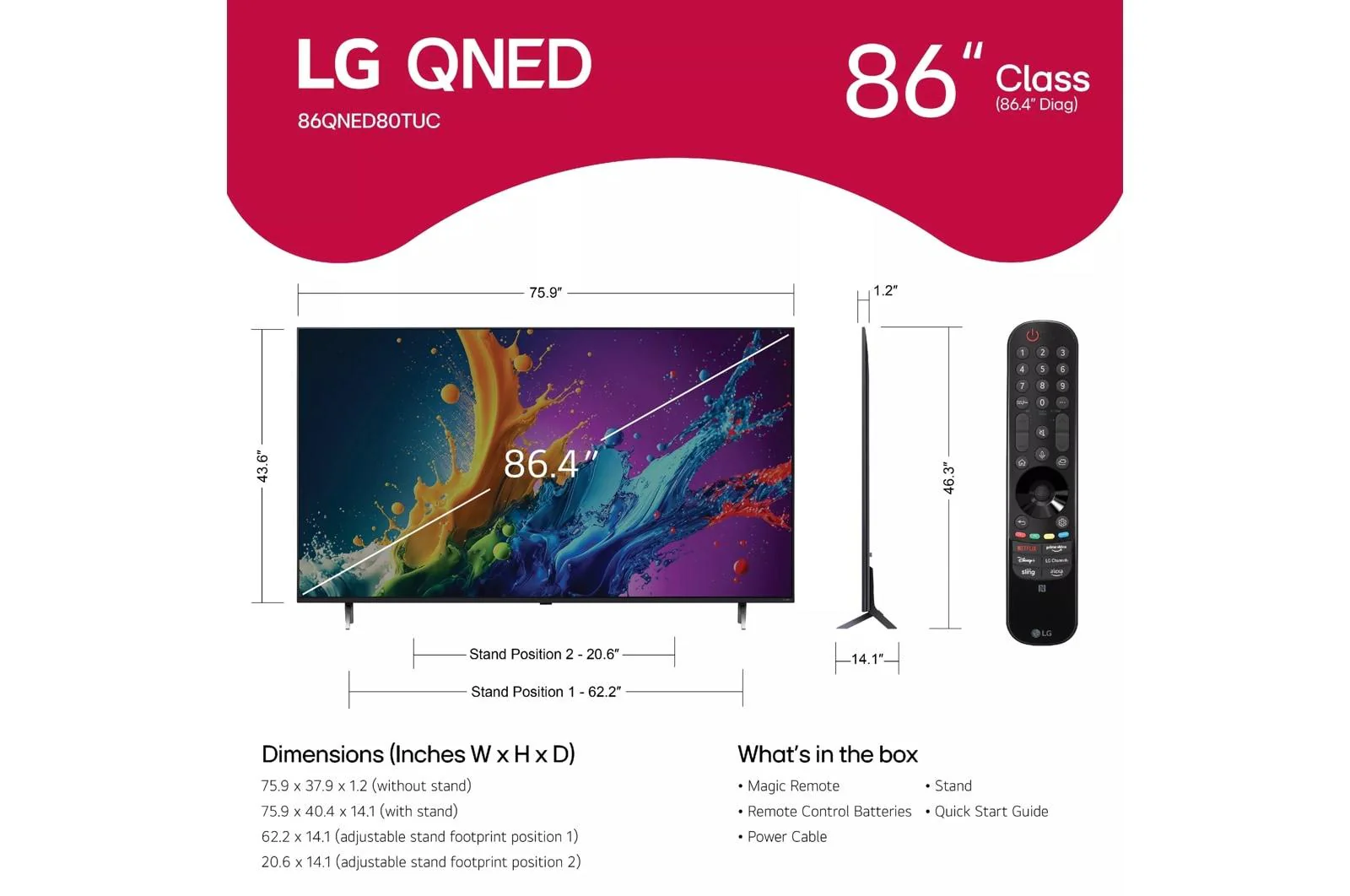 86QNED80TUC LG 86 Inch Class QNED80T Series 4K QNED TV with webOS 24 - Image 7