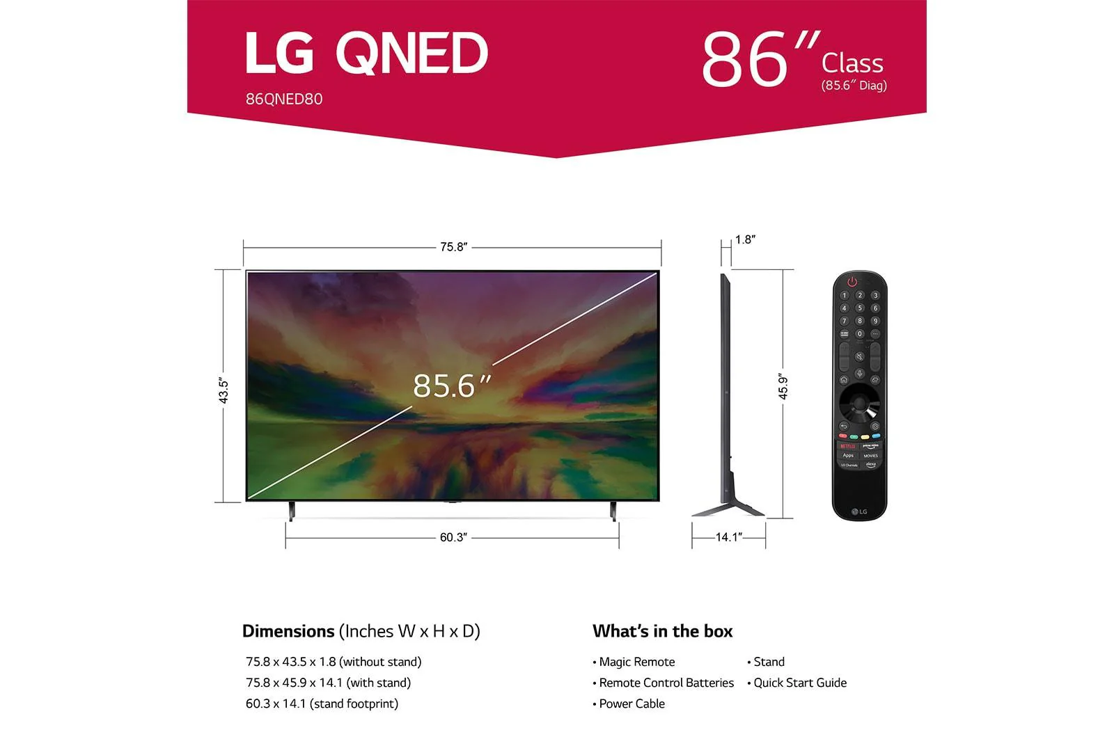 Lg 86QNED80URA 86 Inch Class TV LG URA Series QNED80 4K UHD TV - Image 7