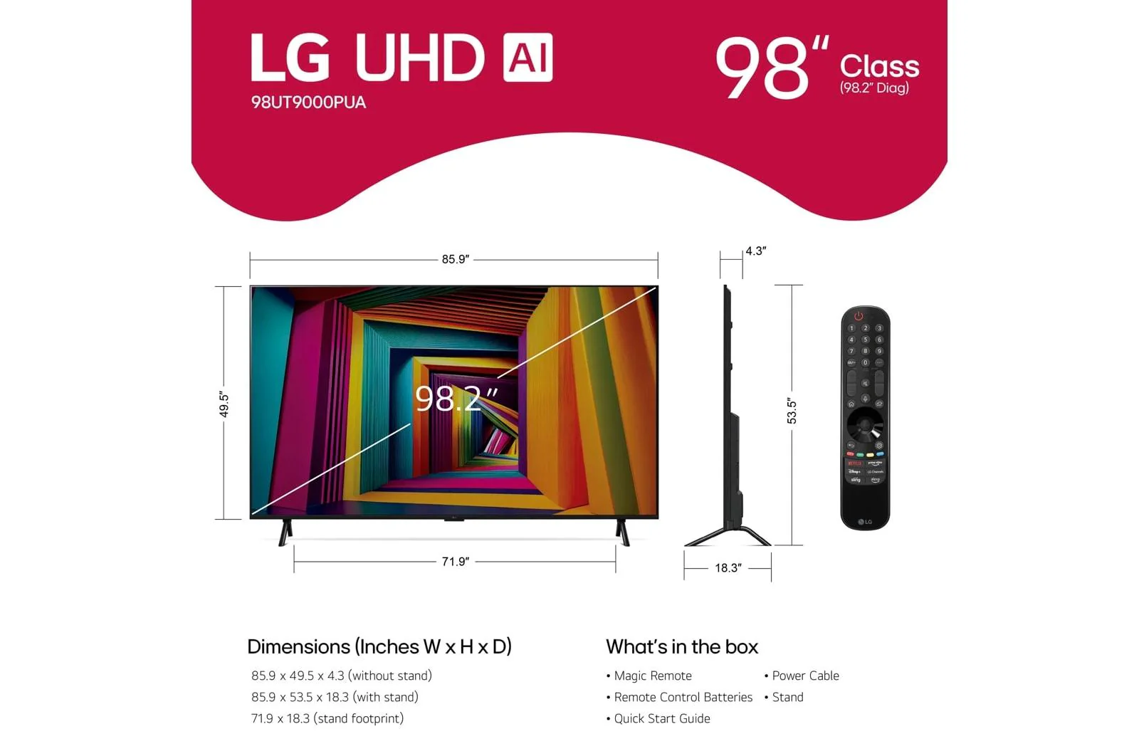 98UT9000PUA LG 98 Inch Class UHD Series 4K UHD Smart TV 2024 - Image 9