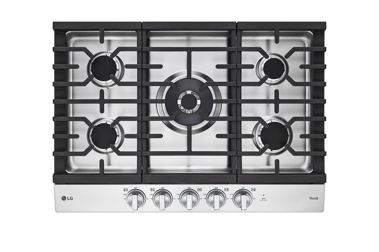 Lg CBGJ3027S 30 Inch Smart Gas Cooktop with UltraHeat™ 22K BTU Dual Burner and LED Knobs - Image 2