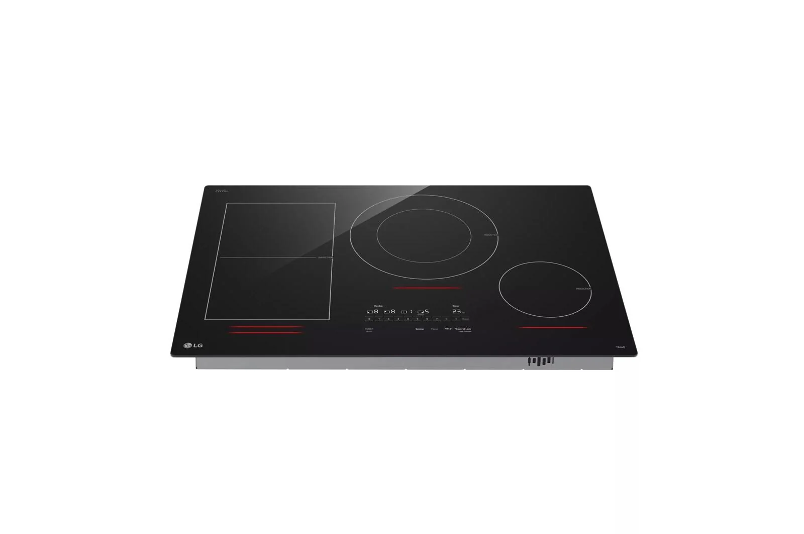 Lg CBIH3017BE 30" Induction Cooktop, 4 Elements, White Backlit, Red Bar, Bridge, ThinQ® - Image 3
