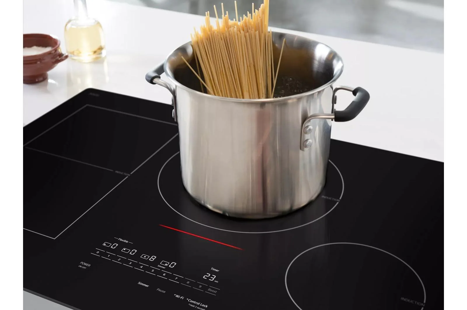 Lg CBIH3017BE 30" Induction Cooktop, 4 Elements, White Backlit, Red Bar, Bridge, ThinQ® - Image 7