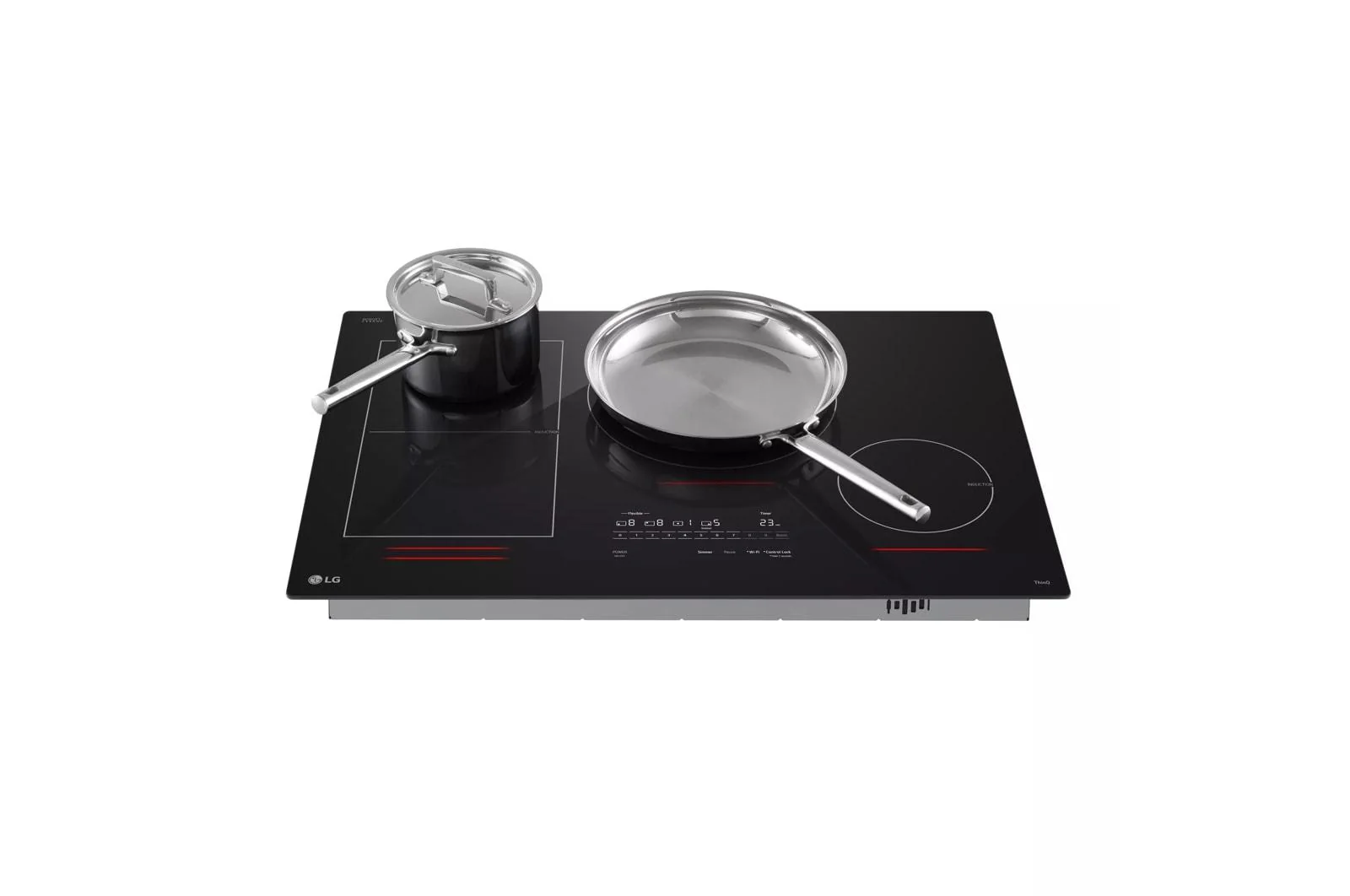 Lg CBIH3017BE 30" Induction Cooktop, 4 Elements, White Backlit, Red Bar, Bridge, ThinQ® - Image 8