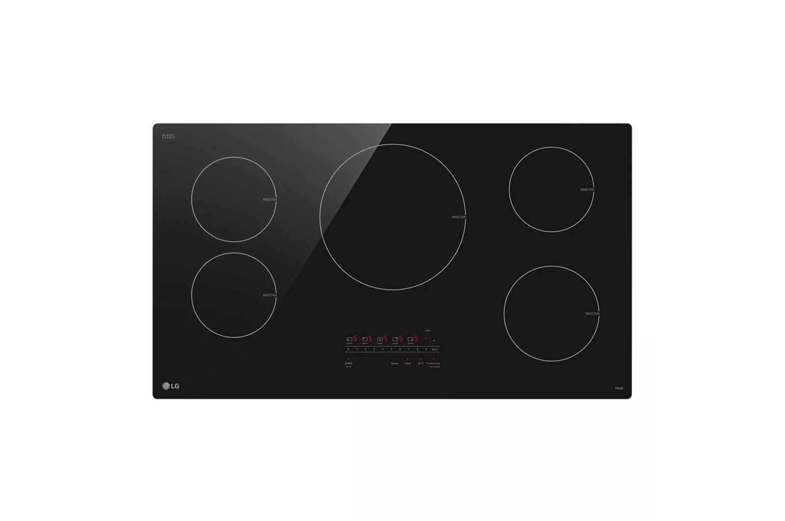Lg CBIH3613BE 36 Inch Smart Induction Cooktop with UltraHeat™ 4.3kW Element