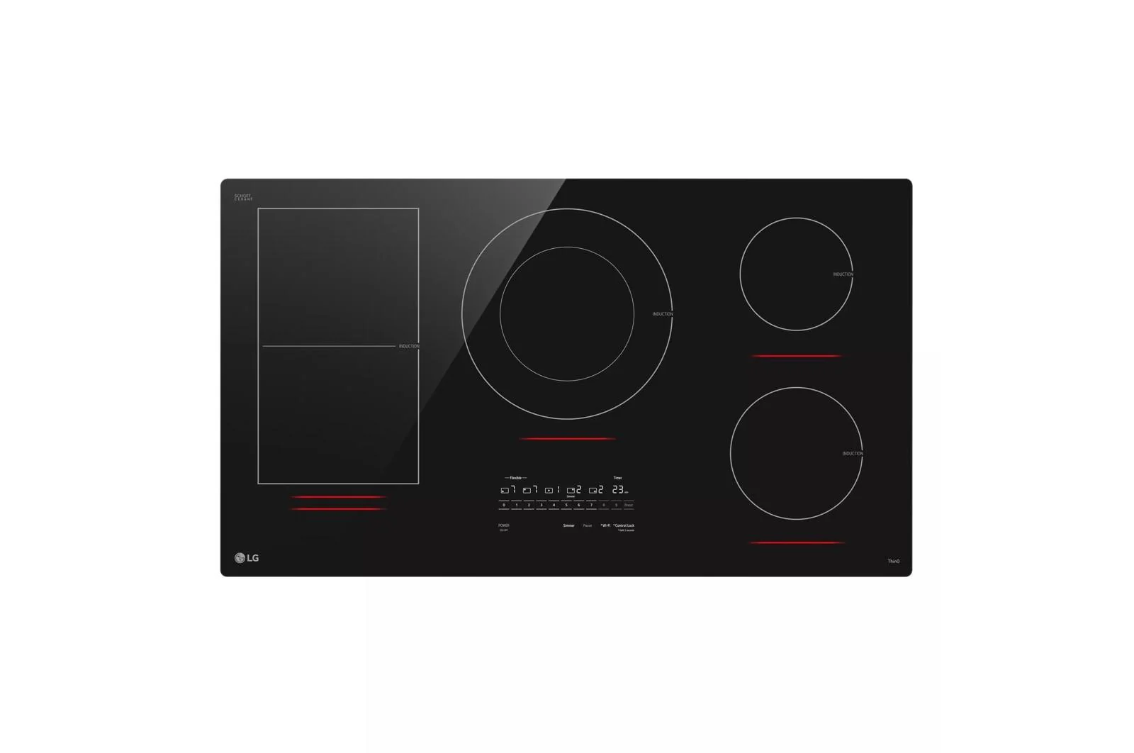 Lg CBIH3617BE 36 Inch Smart Induction Cooktop with UltraHeat™ 5.0kW Element - Image 2