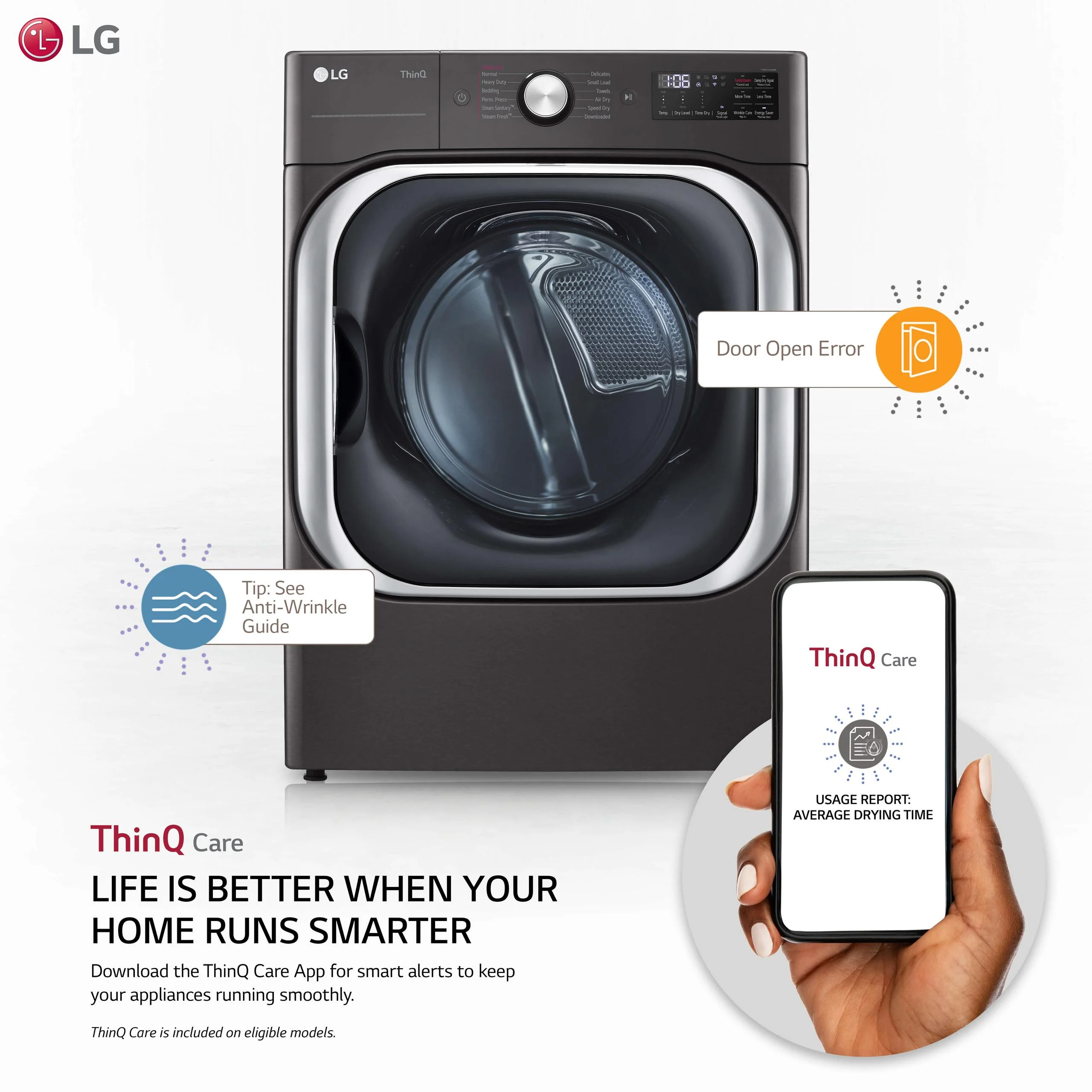 Lg DLEX8900B 9.0 cu. ft. Mega Capacity Smart Wi-Fi Enabled Front Load Electric Dryer with TurboSteam™ and Built-In Intelligence - Image 2