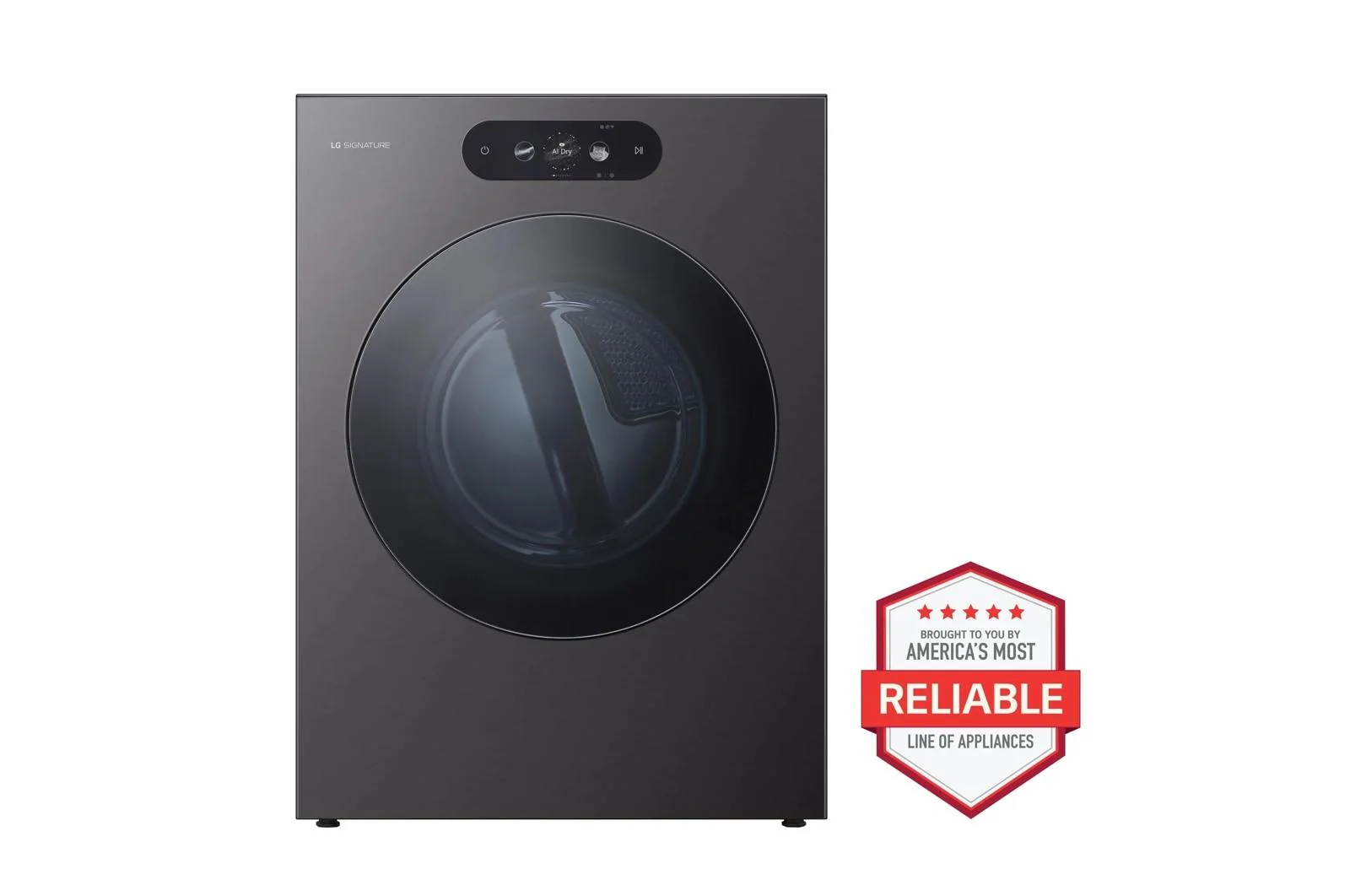 DLEX9900B LG SIGNATURE 9.0 cu. ft. Mega Capacity Smart Front Load Electric Dryer with Built-In Intelligence, TurboSteam® and Touch LCD Control